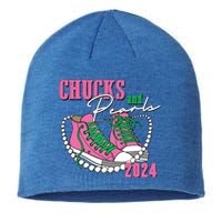 Chucks And Pearls Kamala Harris President 2024 Sustainable Beanie