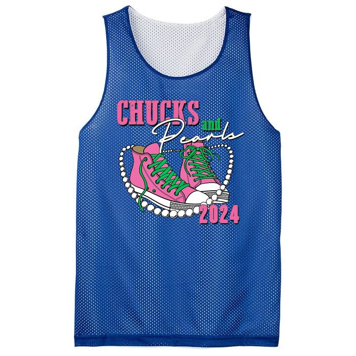 Chucks And Pearls Kamala Harris President 2024 Mesh Reversible Basketball Jersey Tank