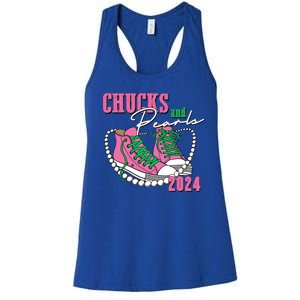 Chucks And Pearls Kamala Harris President 2024 Women's Racerback Tank