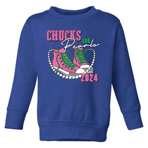 Chucks And Pearls Kamala Harris President 2024 Toddler Sweatshirt