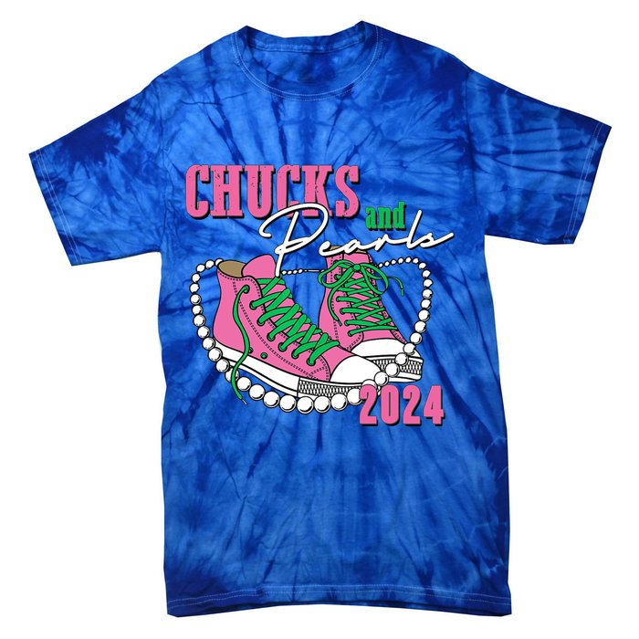 Chucks And Pearls Kamala Harris President 2024 Tie-Dye T-Shirt