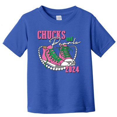 Chucks And Pearls Kamala Harris President 2024 Toddler T-Shirt