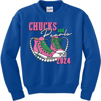 Chucks And Pearls Kamala Harris President 2024 Kids Sweatshirt