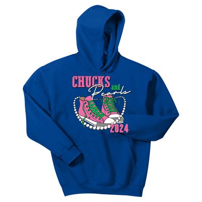 Chucks And Pearls Kamala Harris President 2024 Kids Hoodie