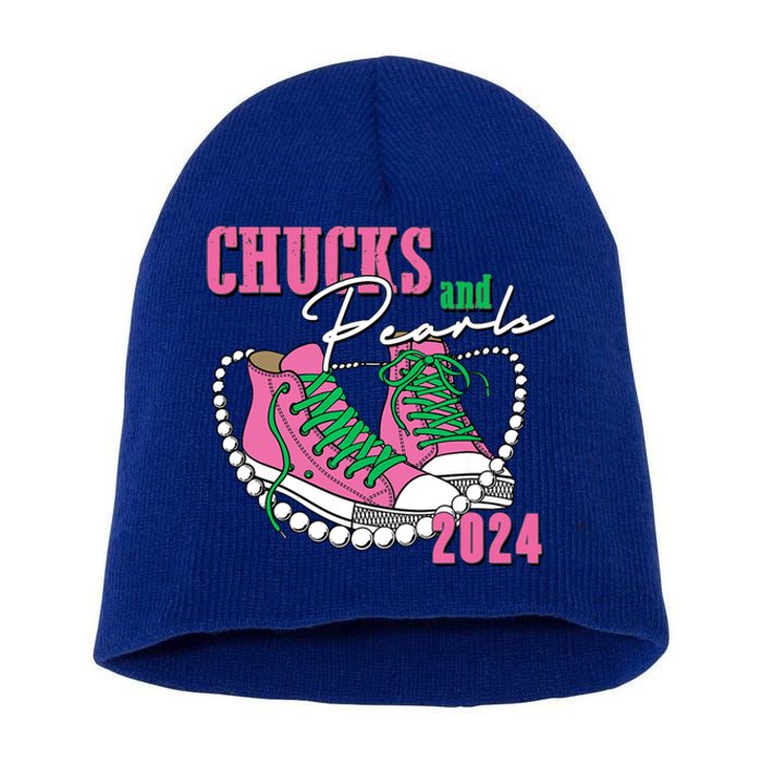 Chucks And Pearls Kamala Harris President 2024 Short Acrylic Beanie