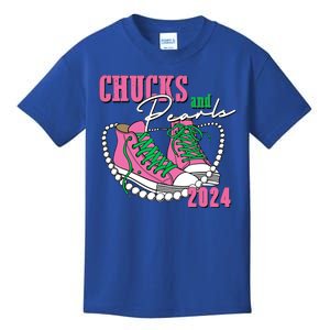 Chucks And Pearls Kamala Harris President 2024 Kids T-Shirt