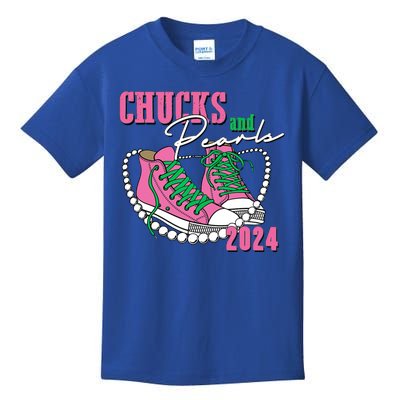 Chucks And Pearls Kamala Harris President 2024 Kids T-Shirt