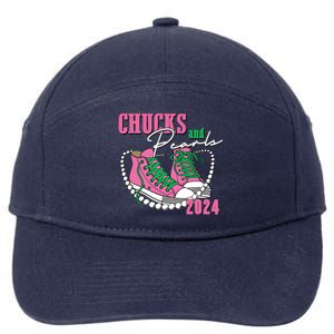 Chucks And Pearls Kamala Harris President 2024 7-Panel Snapback Hat