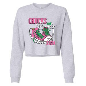 Chucks And Pearls Kamala Harris President 2024 Cropped Pullover Crew