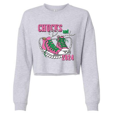 Chucks And Pearls Kamala Harris President 2024 Cropped Pullover Crew