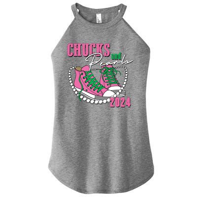 Chucks And Pearls Kamala Harris President 2024 Women's Perfect Tri Rocker Tank