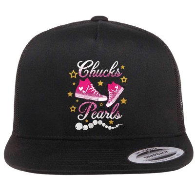 Chucks And Pearls Kamala Harris Sneakers Trending Flatbill Hat