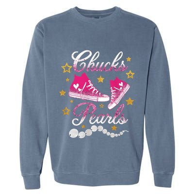 Chucks And Pearls Kamala Harris Sneakers Trending Garment-Dyed Sweatshirt