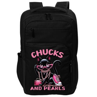 Chucks And Pearls FashionBeautiful Black Cat Impact Tech Backpack