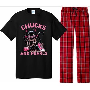 Chucks And Pearls FashionBeautiful Black Cat Pajama Set