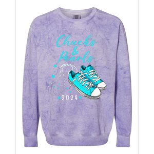 Chucks And Pearls 2024 Kamala Harris For President 47th Colorblast Crewneck Sweatshirt