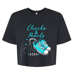 Chucks And Pearls 2024 Kamala Harris For President 47th Bella+Canvas Jersey Crop Tee