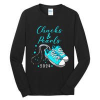 Chucks And Pearls 2024 Kamala Harris For President 47th Tall Long Sleeve T-Shirt