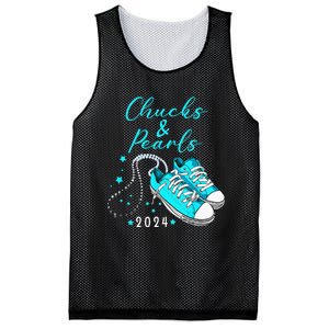 Chucks And Pearls 2024 Kamala Harris For President 47th Mesh Reversible Basketball Jersey Tank