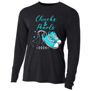 Chucks And Pearls 2024 Kamala Harris For President 47th Cooling Performance Long Sleeve Crew