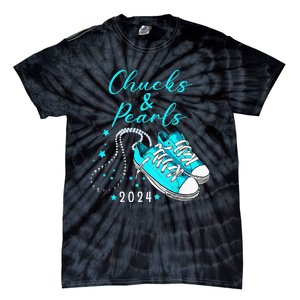 Chucks And Pearls 2024 Kamala Harris For President 47th Tie-Dye T-Shirt