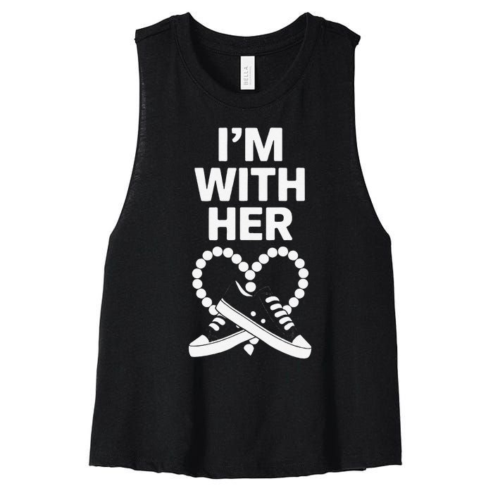 Chucks And Pearls Election 2024 IM With Her Kamala Women's Racerback Cropped Tank