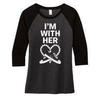 Chucks And Pearls Election 2024 IM With Her Kamala Women's Tri-Blend 3/4-Sleeve Raglan Shirt