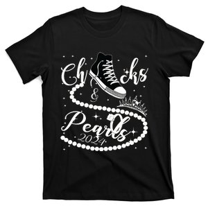 Chucks And Pearls 2024 Kamala Harris 2024 Vote For President T-Shirt