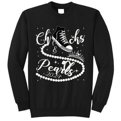 Chucks And Pearls 2024 Kamala Harris 2024 Vote For President Tall Sweatshirt