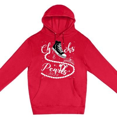 Chucks And Pearls 2024 Kamala Harris 2024 Vote For President Premium Pullover Hoodie