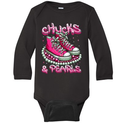 Chucks And Pearls Women 2024 Baby Long Sleeve Bodysuit