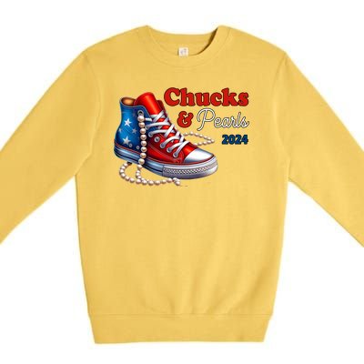 Chucks And Pearls Kamala Harris 2024 Usa Election Premium Crewneck Sweatshirt