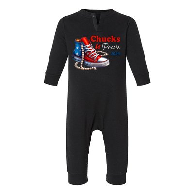 Chucks And Pearls Kamala Harris 2024 Usa Election Infant Fleece One Piece