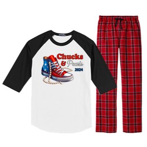 Chucks And Pearls Kamala Harris 2024 Usa Election Raglan Sleeve Pajama Set