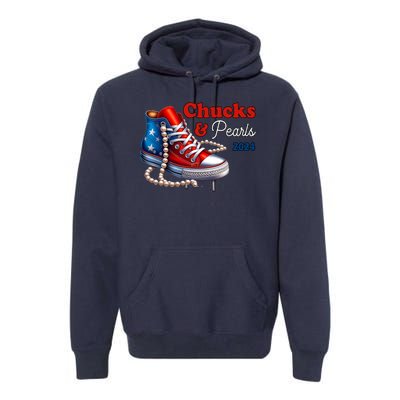 Chucks And Pearls Kamala Harris 2024 Usa Election Premium Hoodie