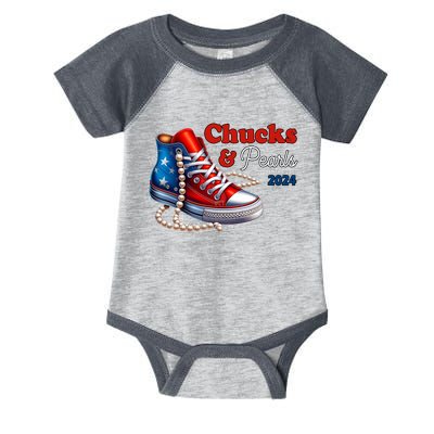 Chucks And Pearls Kamala Harris 2024 Usa Election Infant Baby Jersey Bodysuit