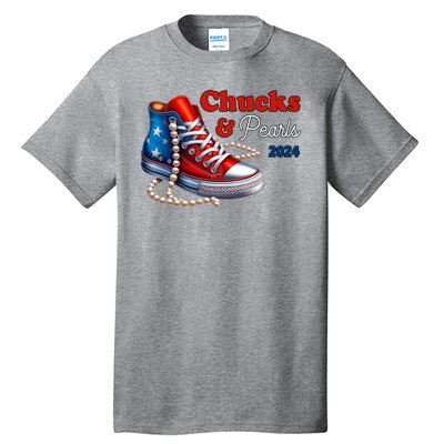 Chucks And Pearls Kamala Harris 2024 Usa Election Tall T-Shirt