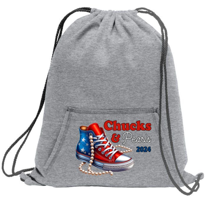 Chucks And Pearls Kamala Harris 2024 Usa Election Sweatshirt Cinch Pack Bag