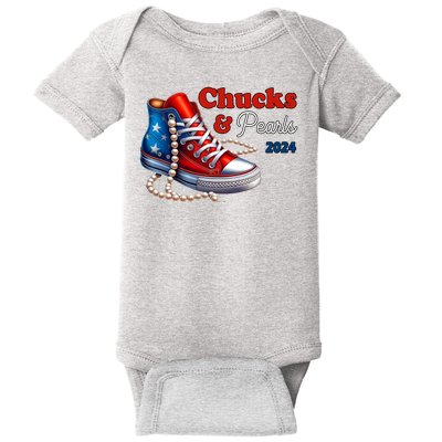 Chucks And Pearls Kamala Harris 2024 Usa Election Baby Bodysuit