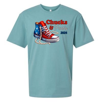 Chucks And Pearls Kamala Harris 2024 Usa Election Sueded Cloud Jersey T-Shirt