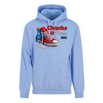 Chucks And Pearls Kamala Harris 2024 Usa Election Unisex Surf Hoodie