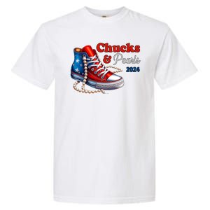 Chucks And Pearls Kamala Harris 2024 Usa Election Garment-Dyed Heavyweight T-Shirt