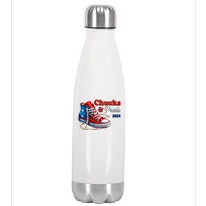 Chucks And Pearls Kamala Harris 2024 Usa Election Stainless Steel Insulated Water Bottle