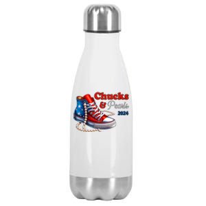 Chucks And Pearls Kamala Harris 2024 Usa Election Stainless Steel Insulated Water Bottle