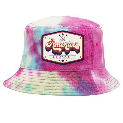 Classic American Patriotic Trucker Patch Tie-Dyed Bucket Hat