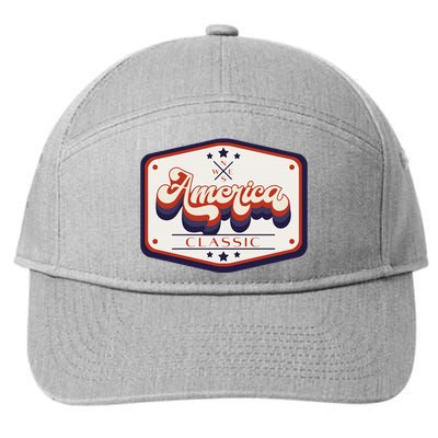 Classic American Patriotic Trucker Patch 7-Panel Snapback Hat