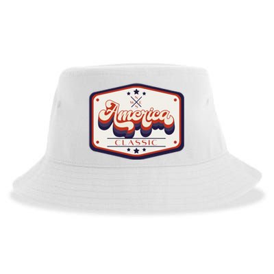 Classic American Patriotic Trucker Patch Sustainable Bucket Hat