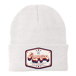 Classic American Patriotic Trucker Patch Knit Cap Winter Beanie