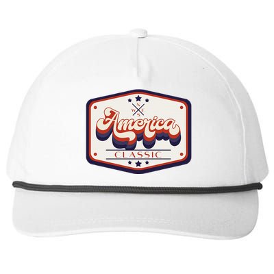 Classic American Patriotic Trucker Patch Snapback Five-Panel Rope Hat