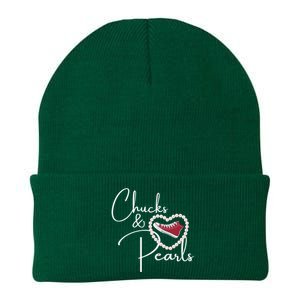 Chucks And Pearls 2021 Valentine Heart Hbcu Red Gift Great Gift Knit Cap Winter Beanie